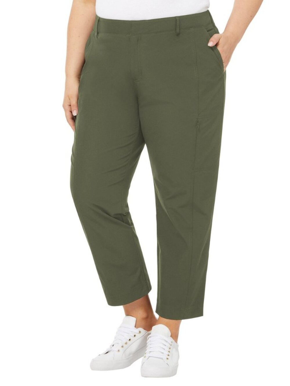 Kirkland Signature Travel Pants Women’s 16 Green NWT Stretch Pull On Performance